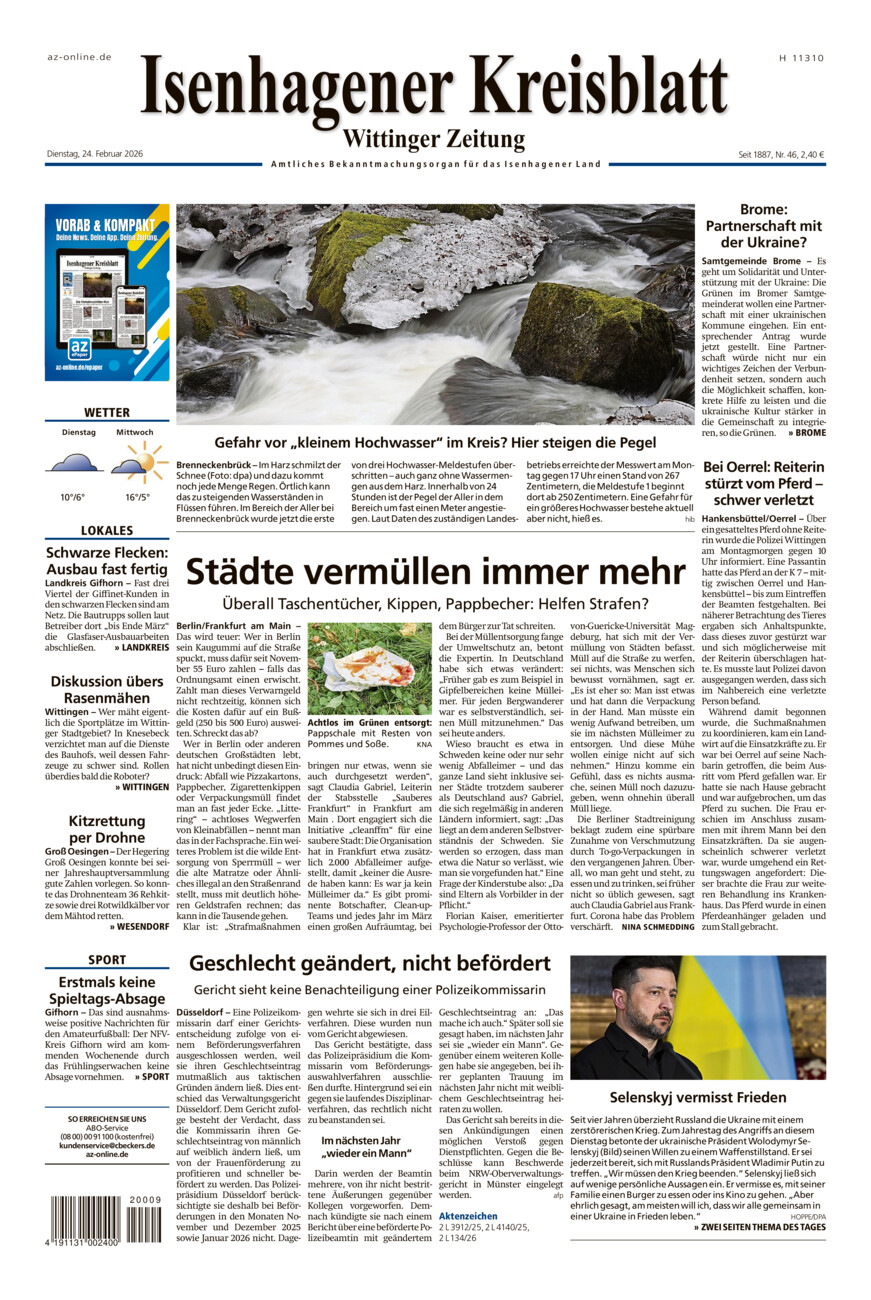 Isenhagener Kreisblatt vom Dienstag, 24.02.2026