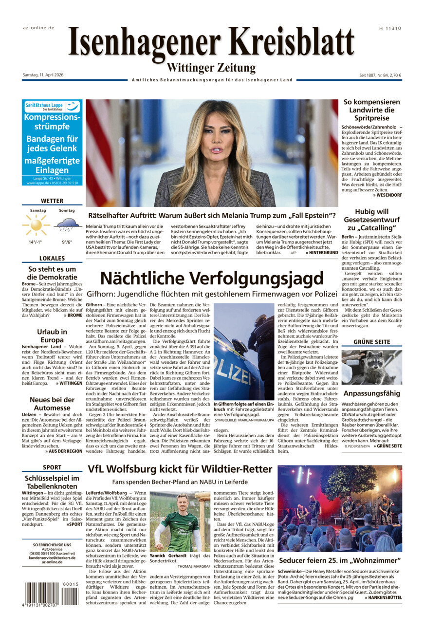 Isenhagener Kreisblatt vom Samstag, 11.04.2026