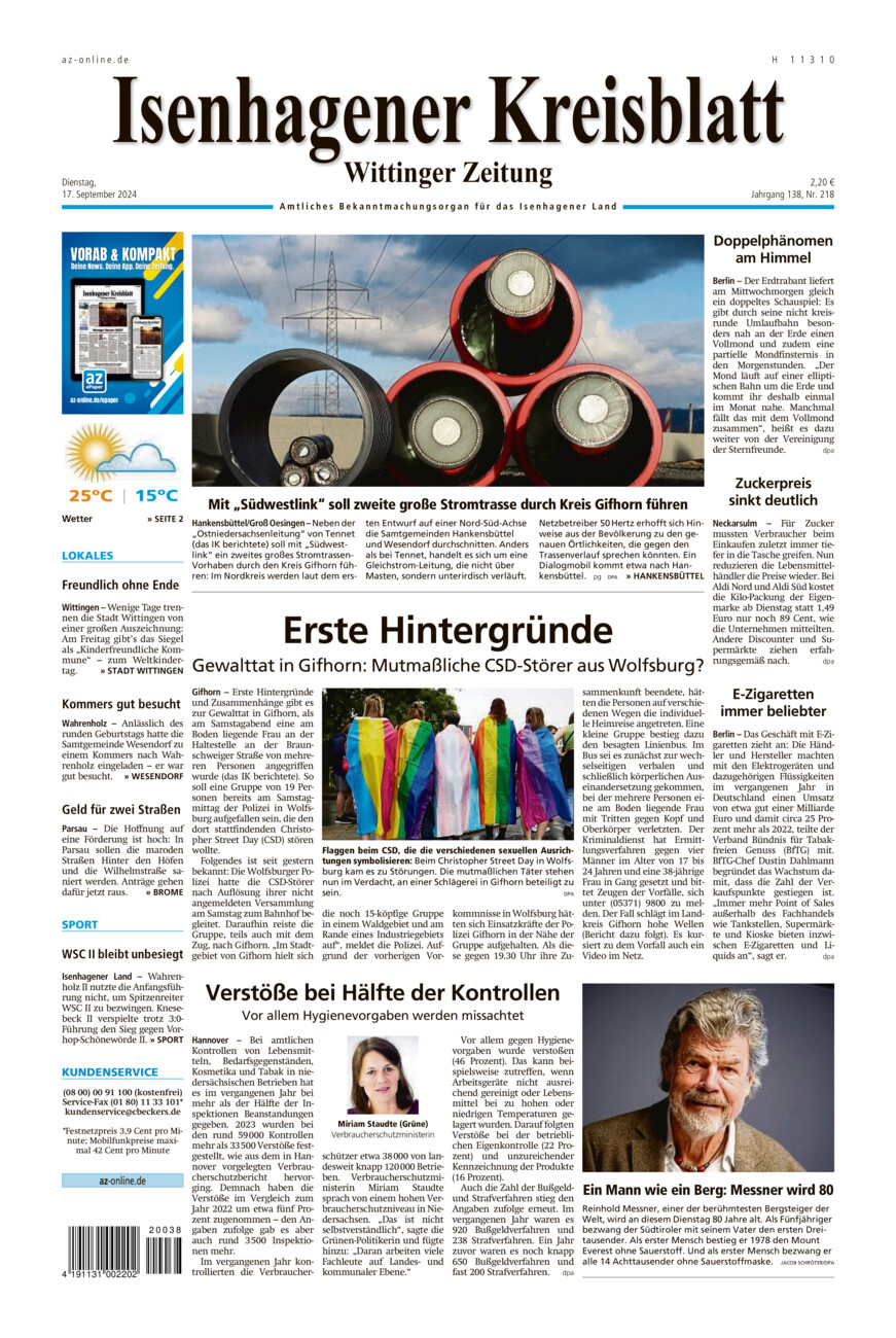 Isenhagener Kreisblatt vom Dienstag, 17.09.2024