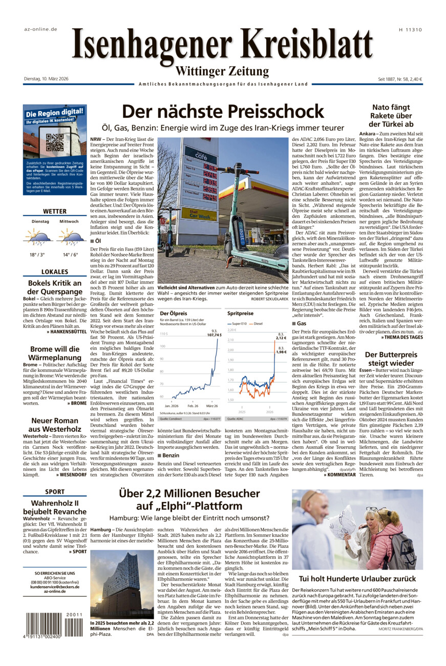 Isenhagener Kreisblatt vom Dienstag, 10.03.2026