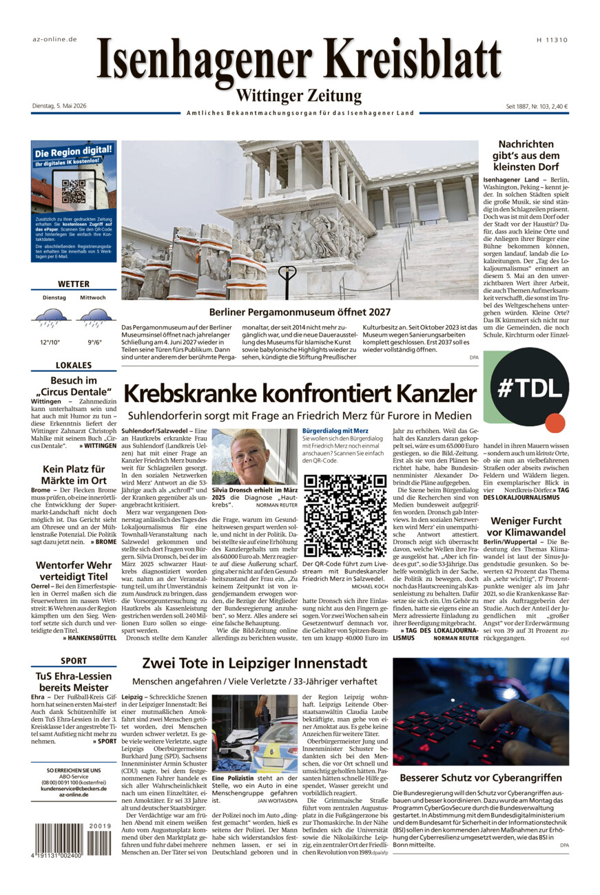 Isenhagener Kreisblatt vom Dienstag, 05.05.2026