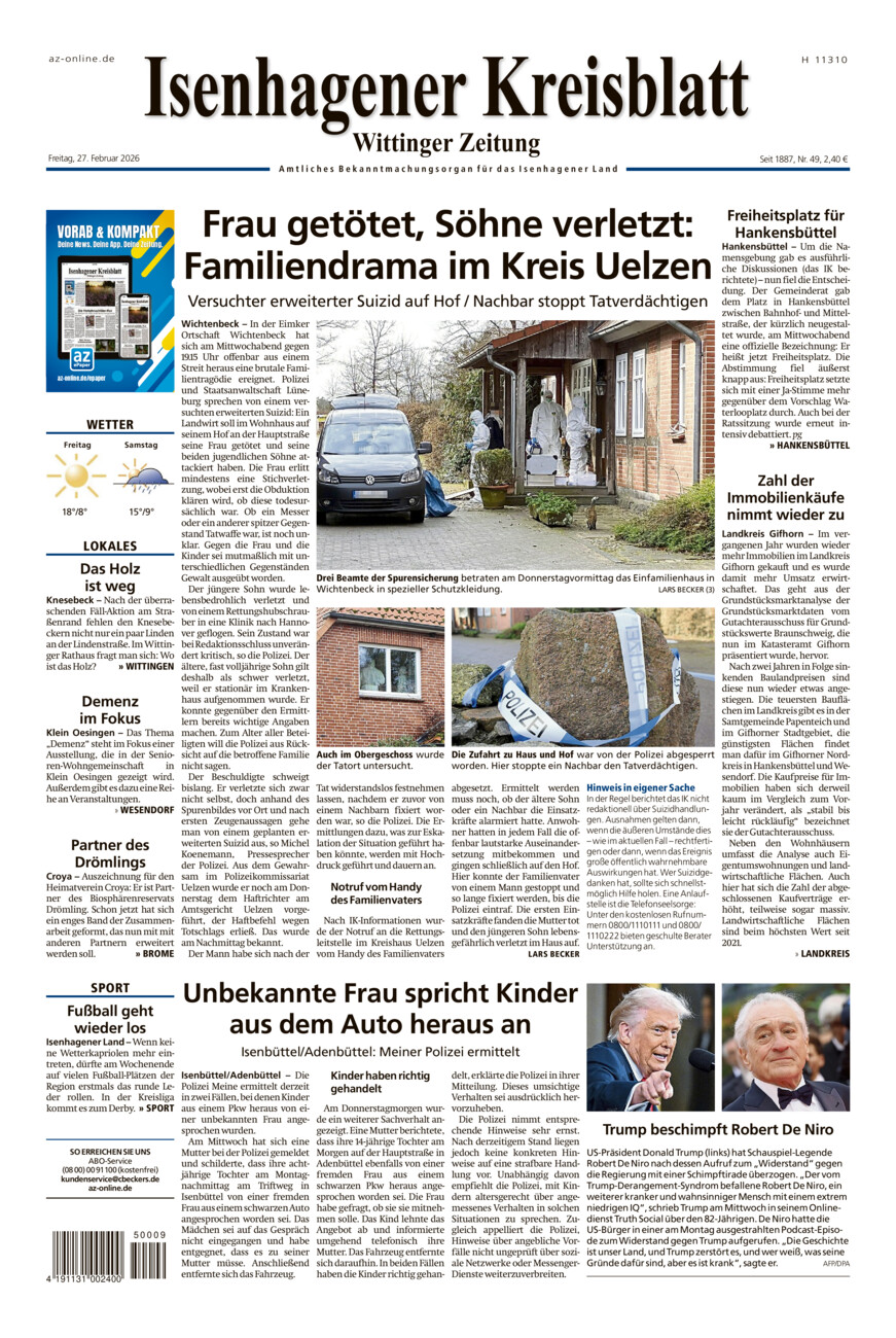 Isenhagener Kreisblatt vom Freitag, 27.02.2026