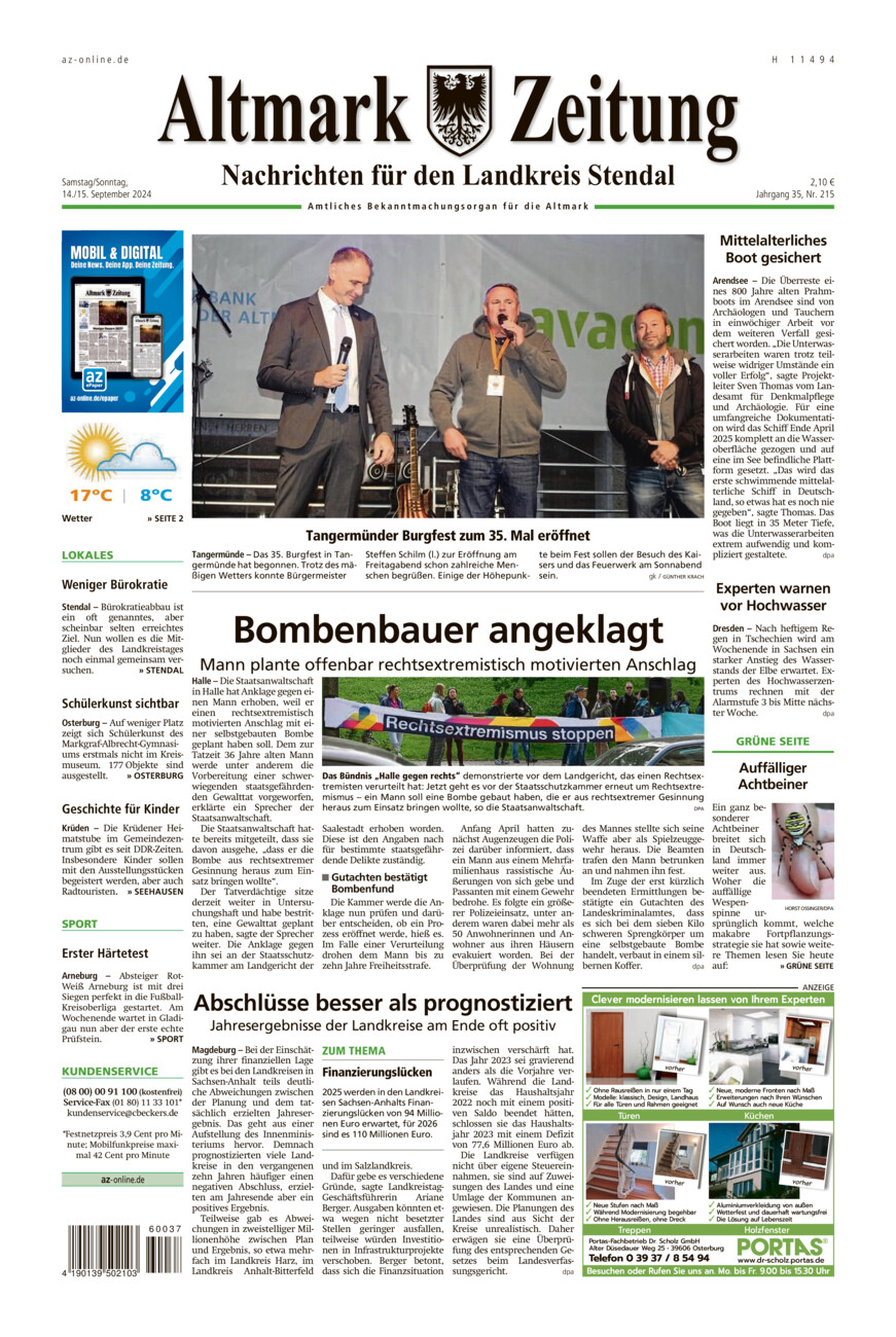 Landkreis Stendal vom Samstag, 14.09.2024