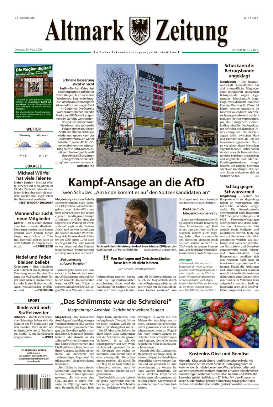Altmark Zeitung vom Dienstag, 10.03.2026