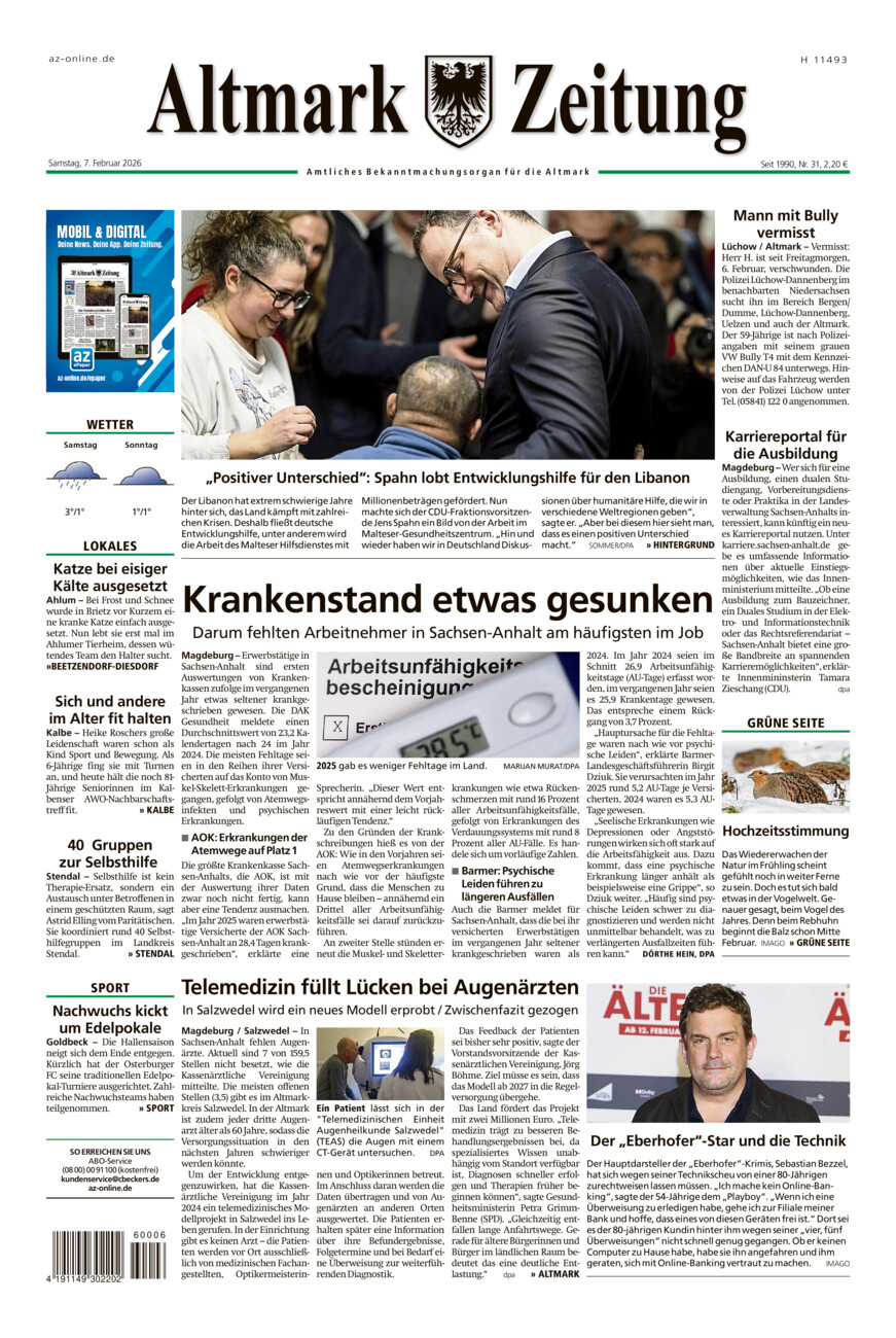 Altmark Zeitung vom Samstag, 07.02.2026