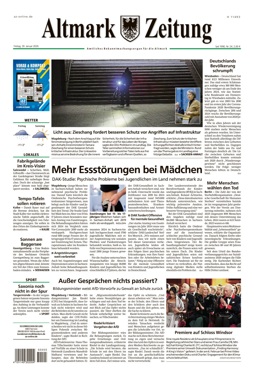 Altmark Zeitung vom Freitag, 30.01.2026