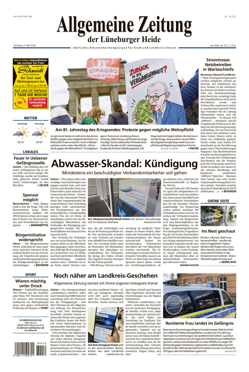 Allgemeine Zeitung vom Samstag, 09.05.2026