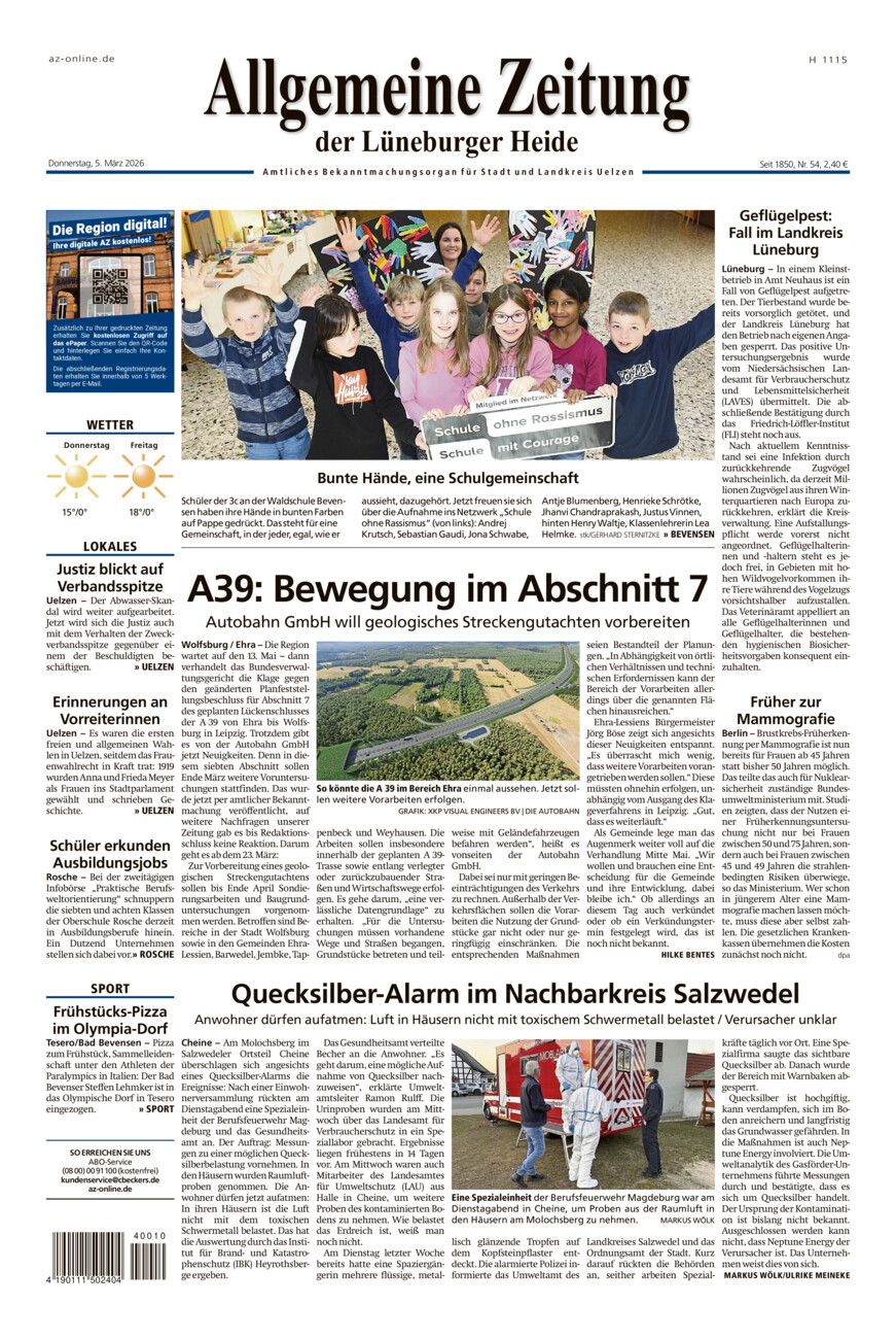 Allgemeine Zeitung vom Donnerstag, 05.03.2026