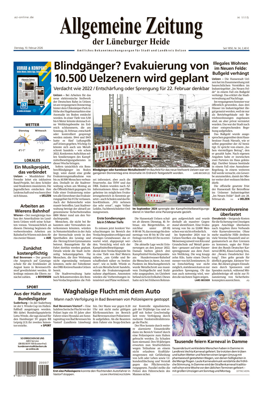 Allgemeine Zeitung vom Dienstag, 10.02.2026