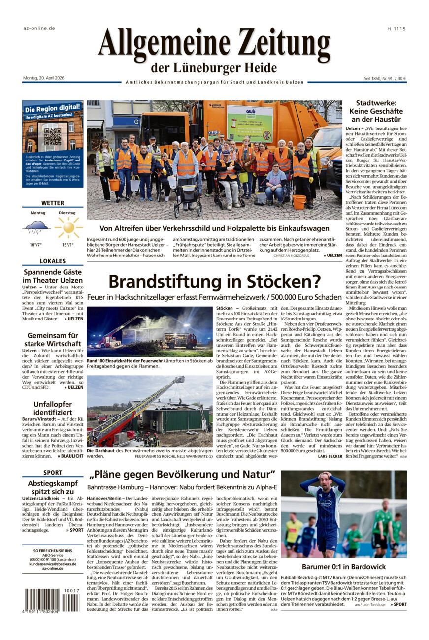 Allgemeine Zeitung vom Montag, 20.04.2026