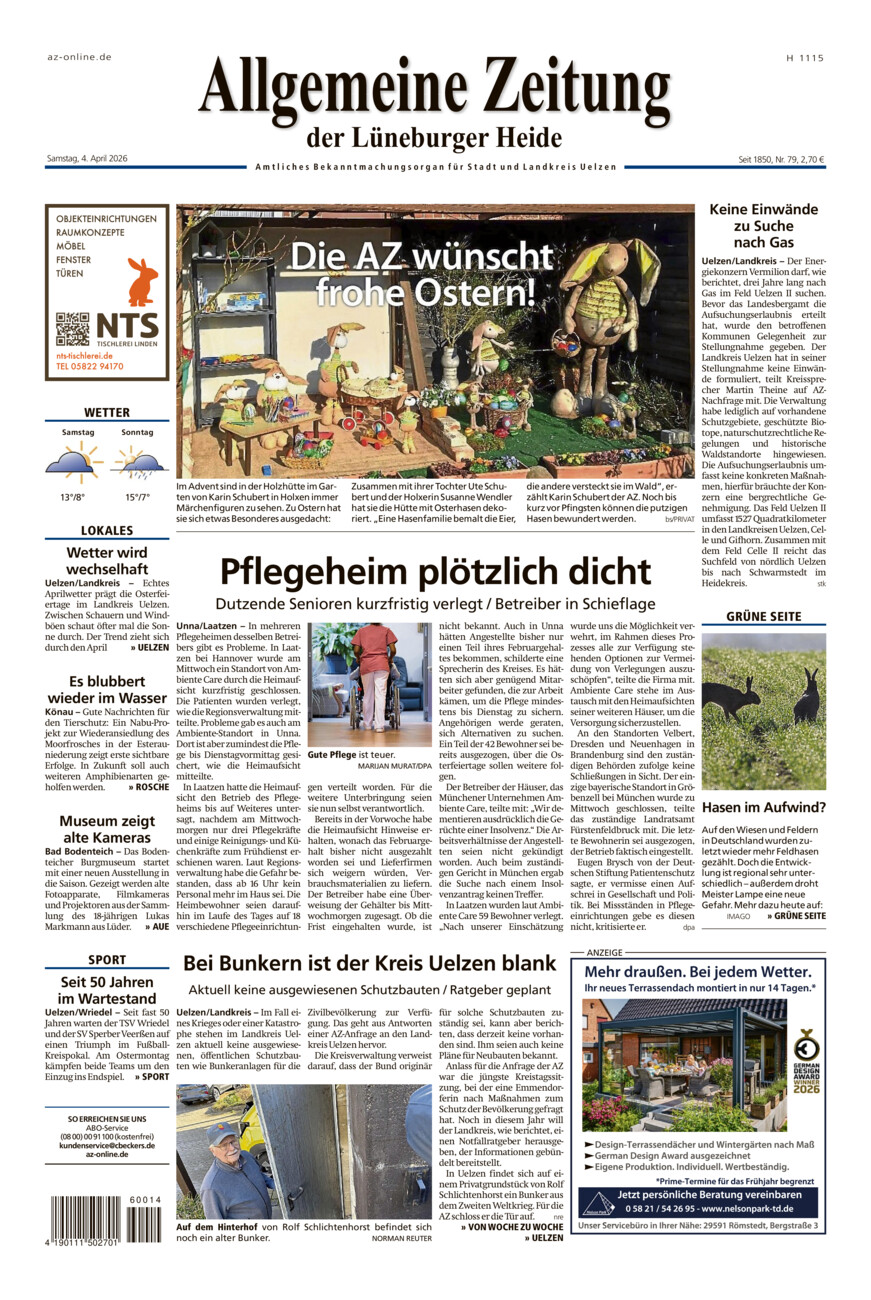 Allgemeine Zeitung vom Samstag, 04.04.2026