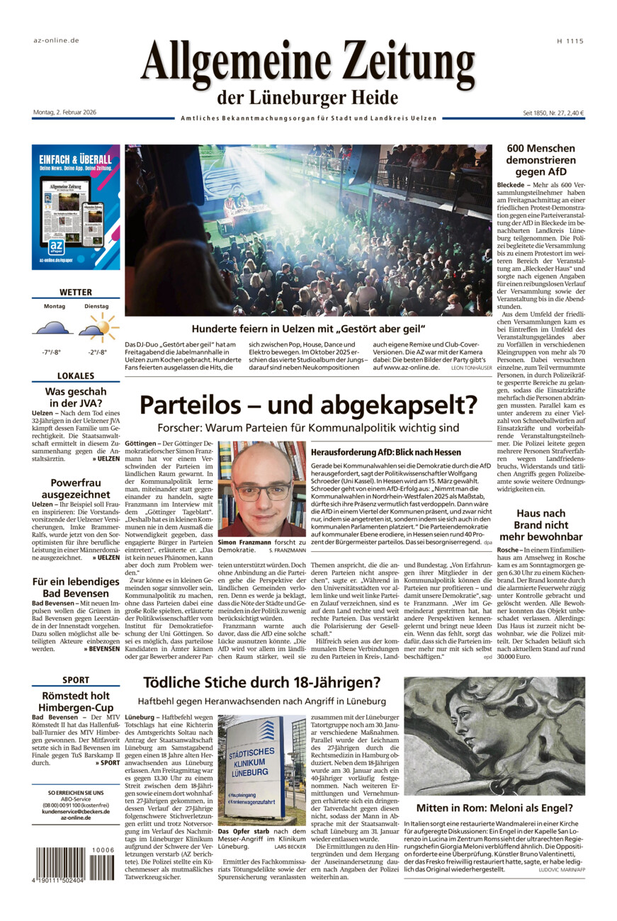 Allgemeine Zeitung vom Montag, 02.02.2026