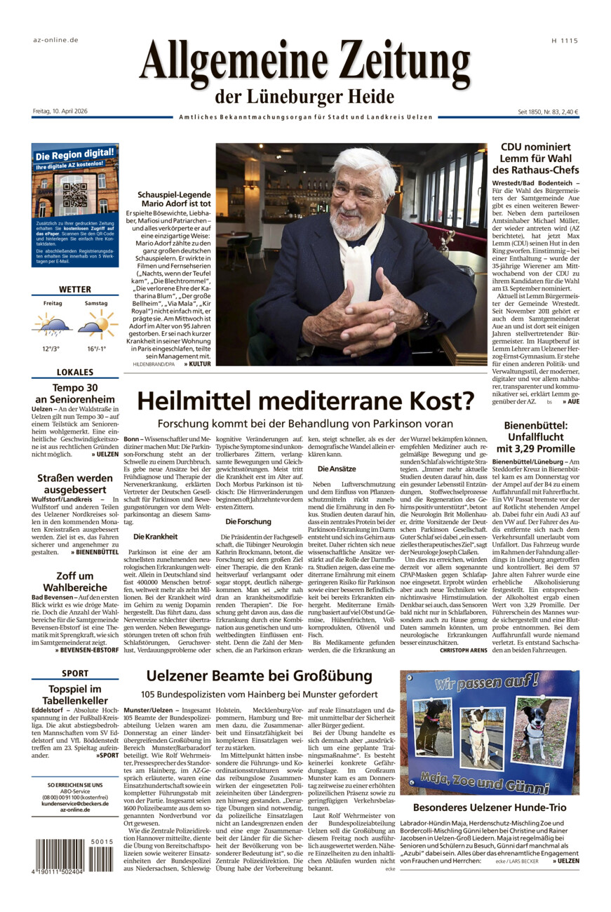 Allgemeine Zeitung vom Freitag, 10.04.2026