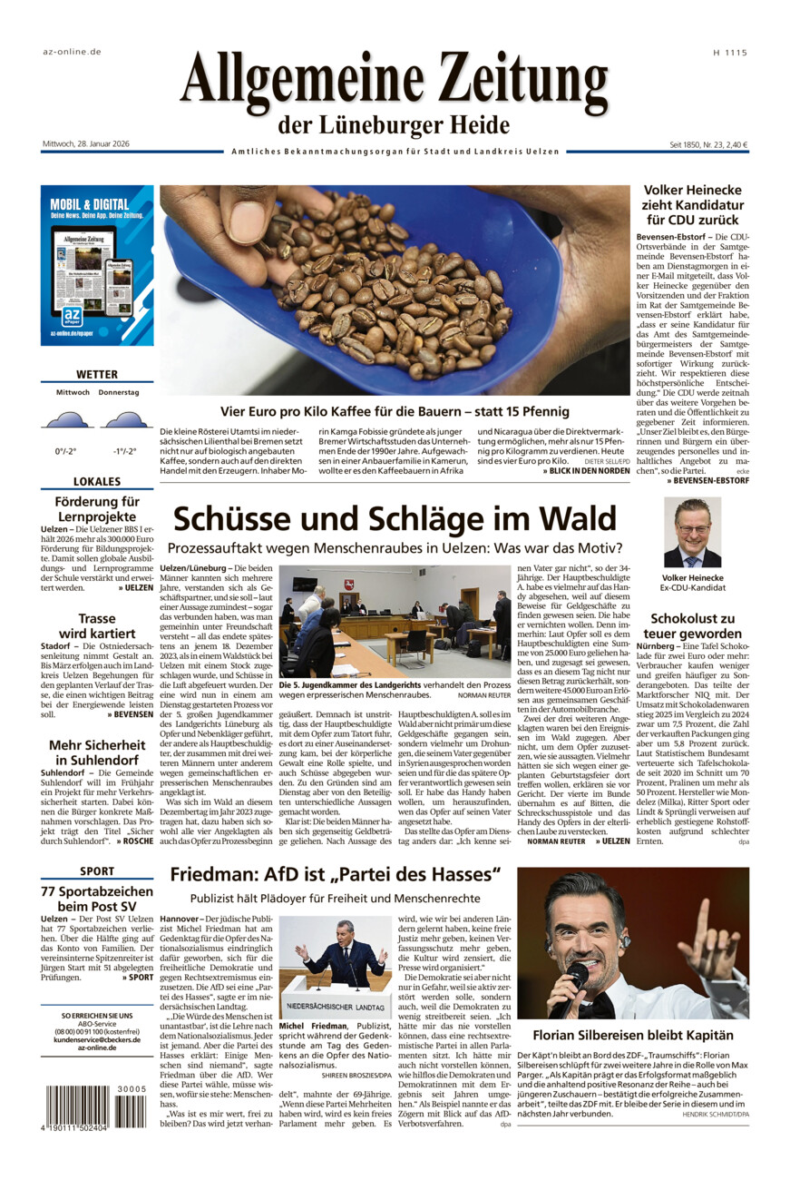 Allgemeine Zeitung vom Mittwoch, 28.01.2026