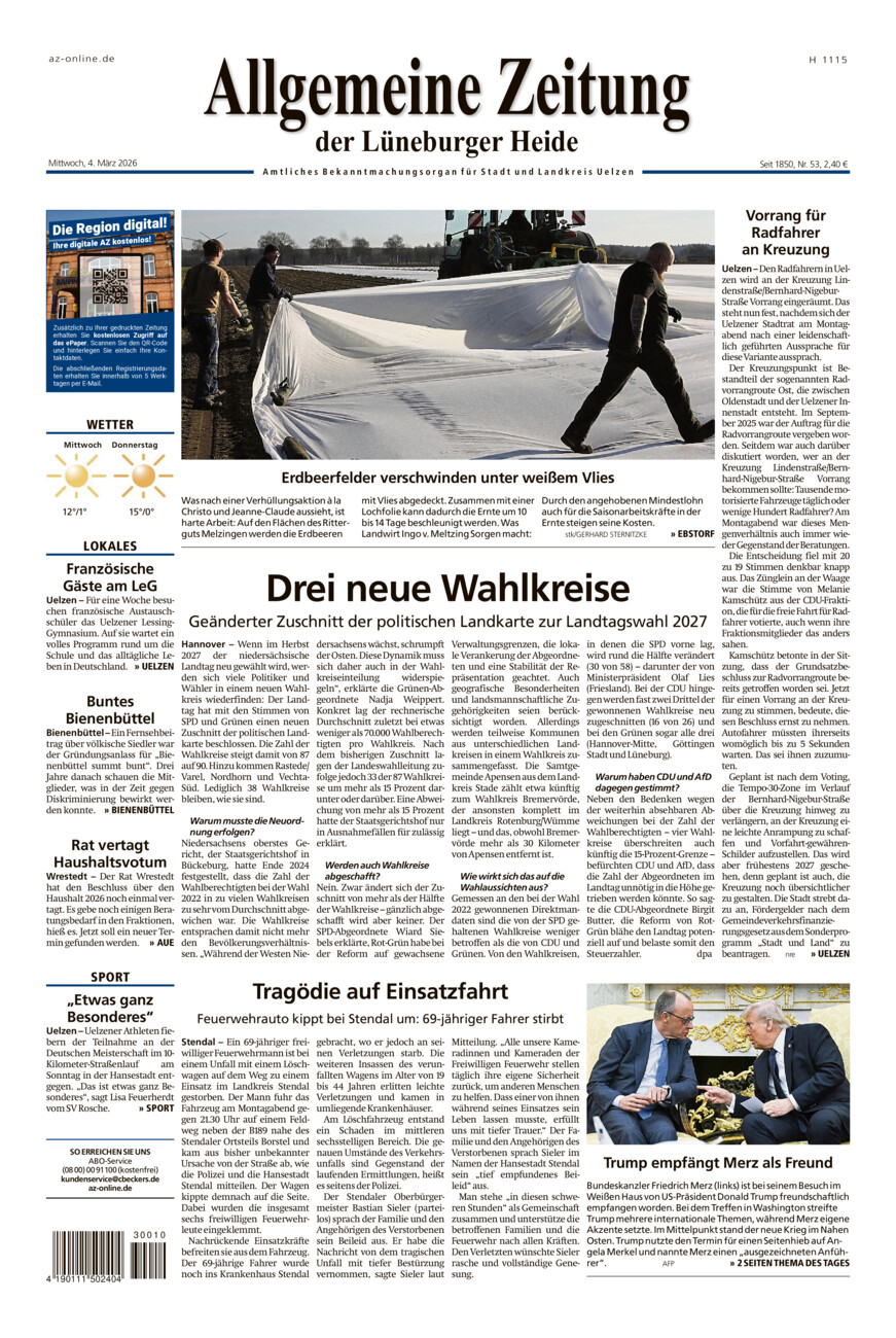 Allgemeine Zeitung vom Mittwoch, 04.03.2026