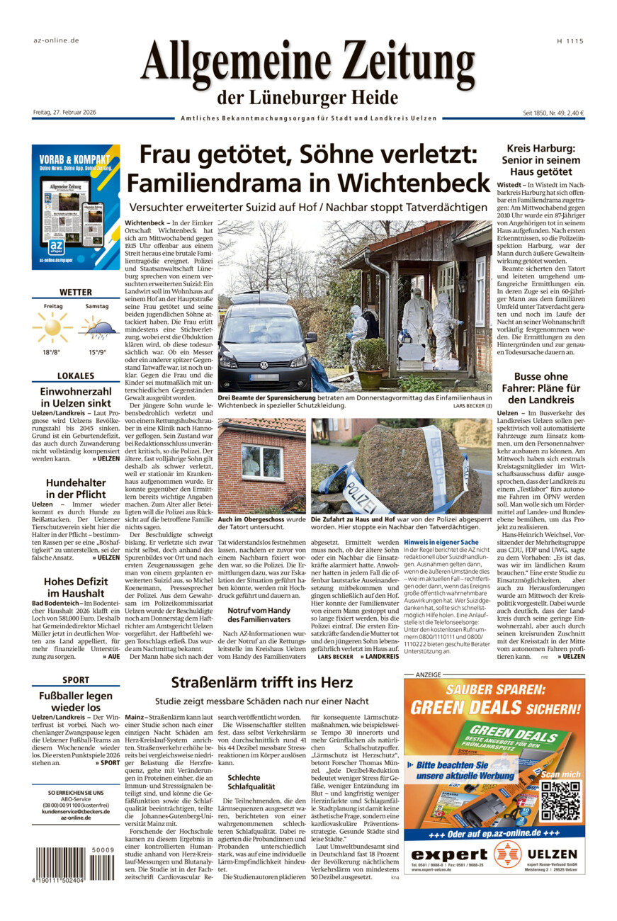 Allgemeine Zeitung vom Freitag, 27.02.2026