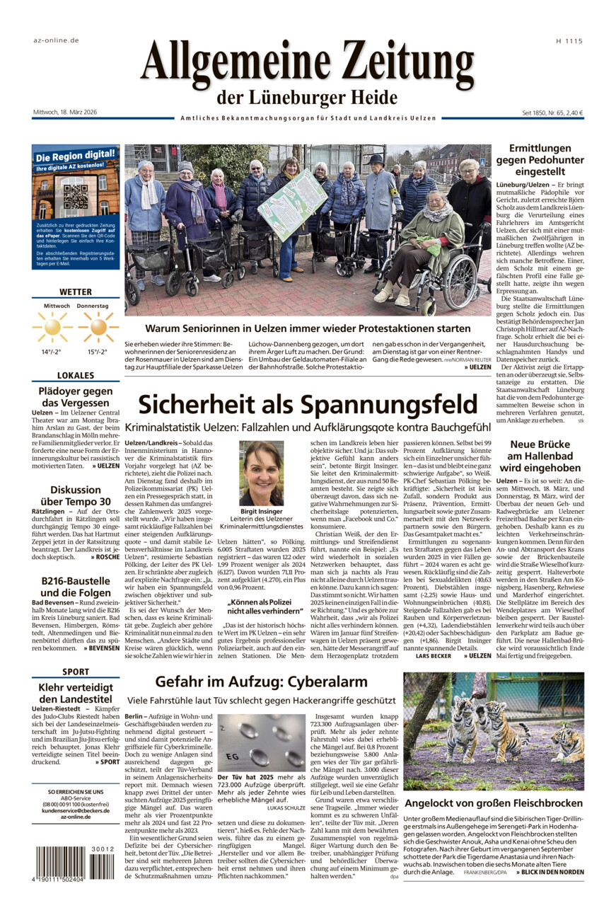Allgemeine Zeitung vom Mittwoch, 18.03.2026