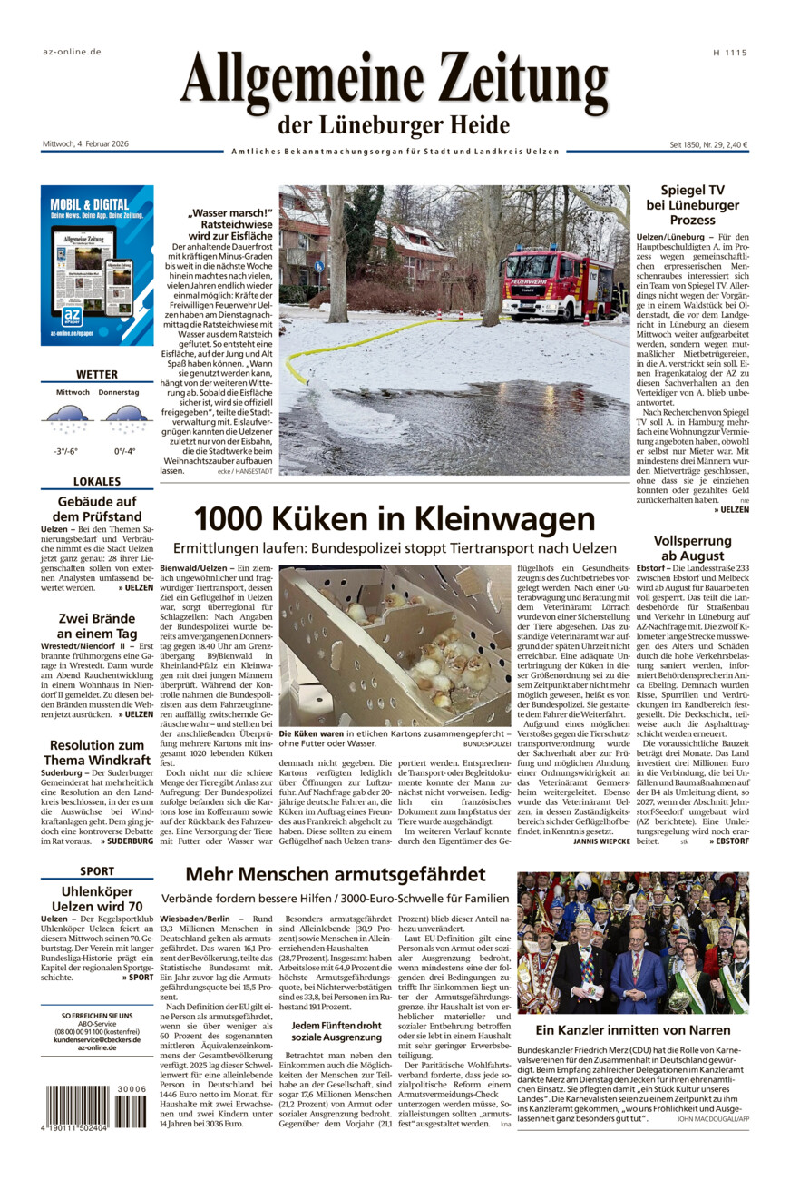 Allgemeine Zeitung vom Mittwoch, 04.02.2026