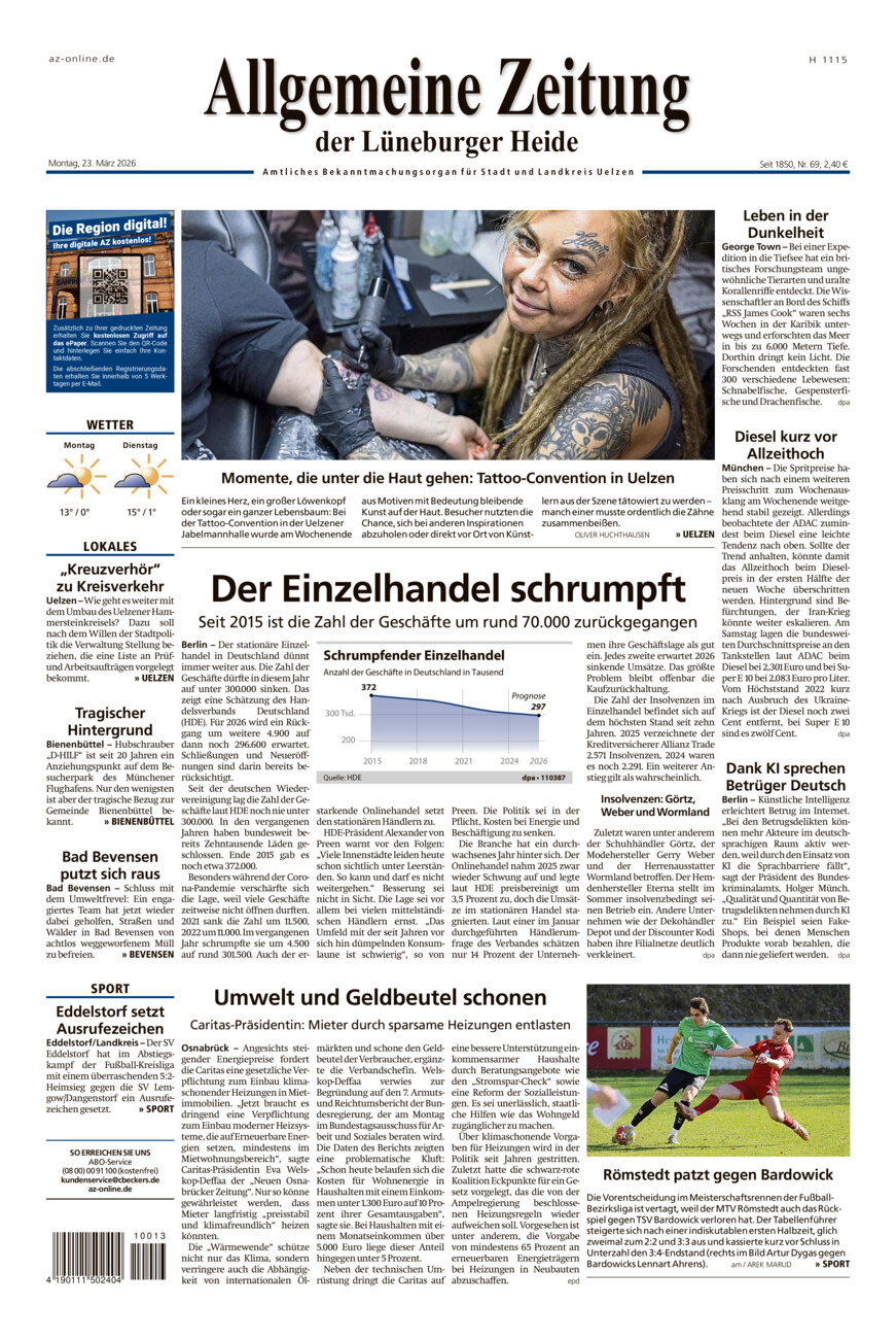 Allgemeine Zeitung vom Montag, 23.03.2026