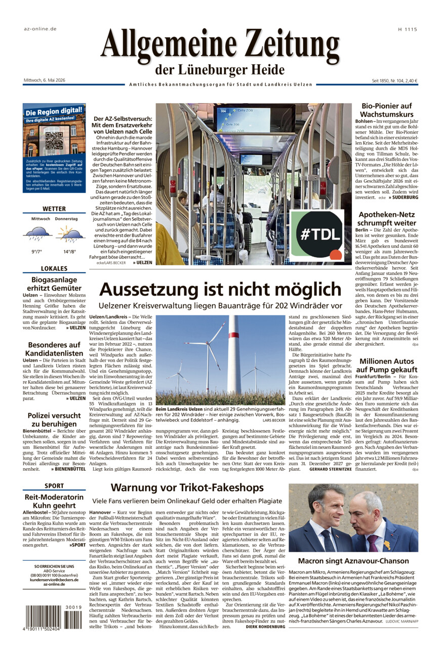 Allgemeine Zeitung vom Mittwoch, 06.05.2026