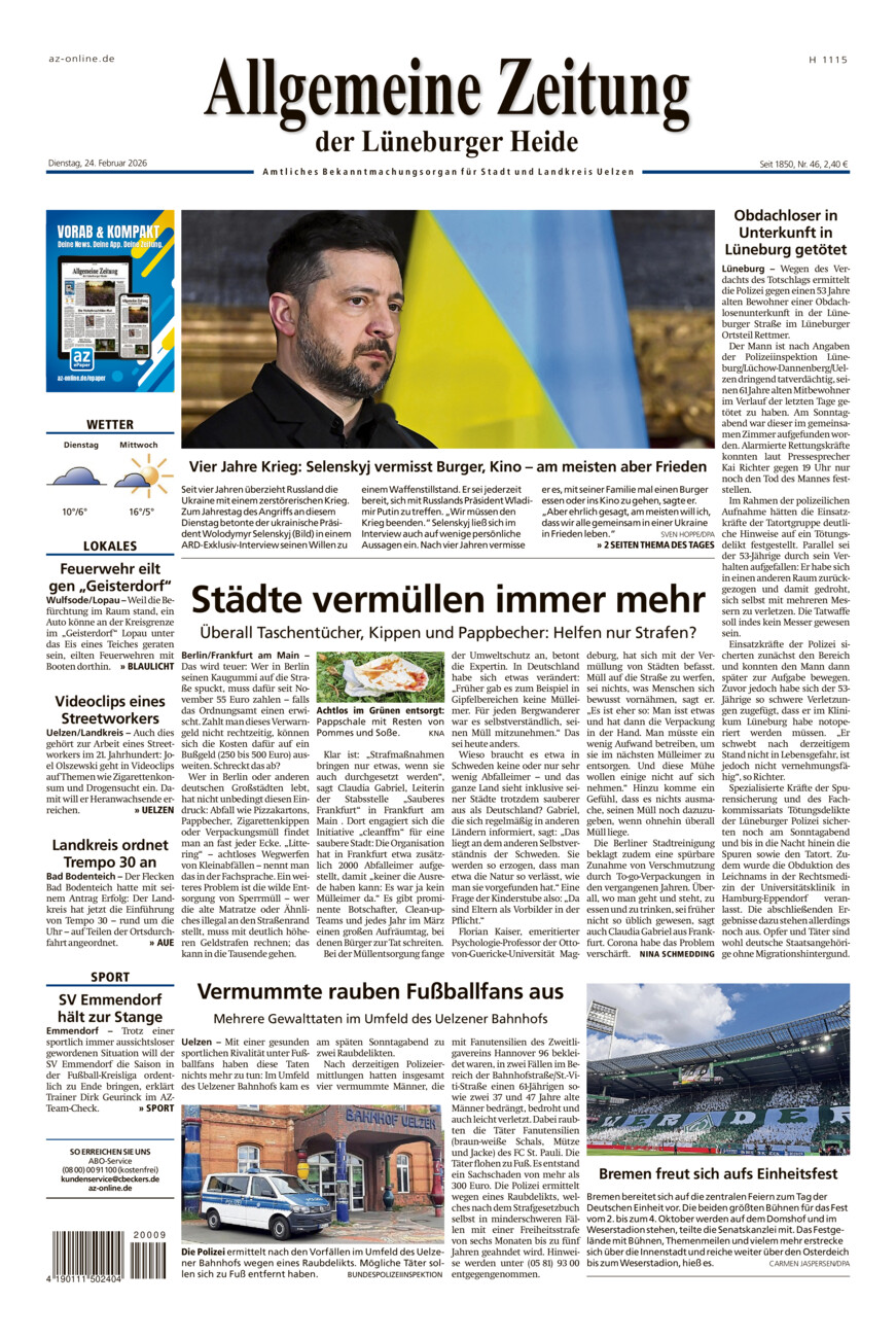 Allgemeine Zeitung vom Dienstag, 24.02.2026