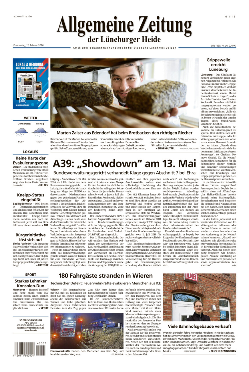 Allgemeine Zeitung vom Donnerstag, 12.02.2026