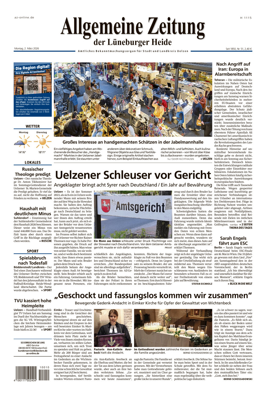 Allgemeine Zeitung vom Montag, 02.03.2026