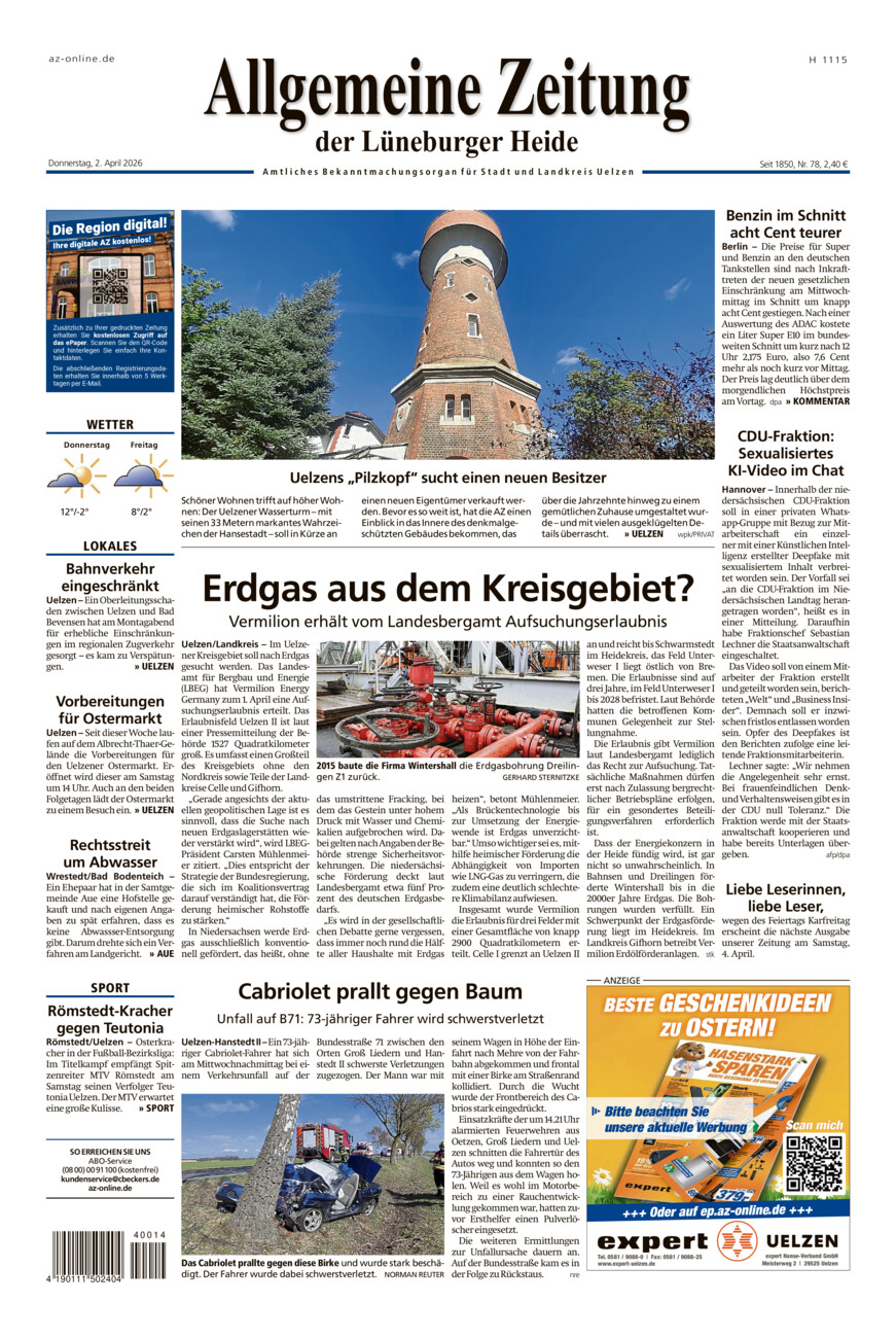 Allgemeine Zeitung vom Donnerstag, 02.04.2026