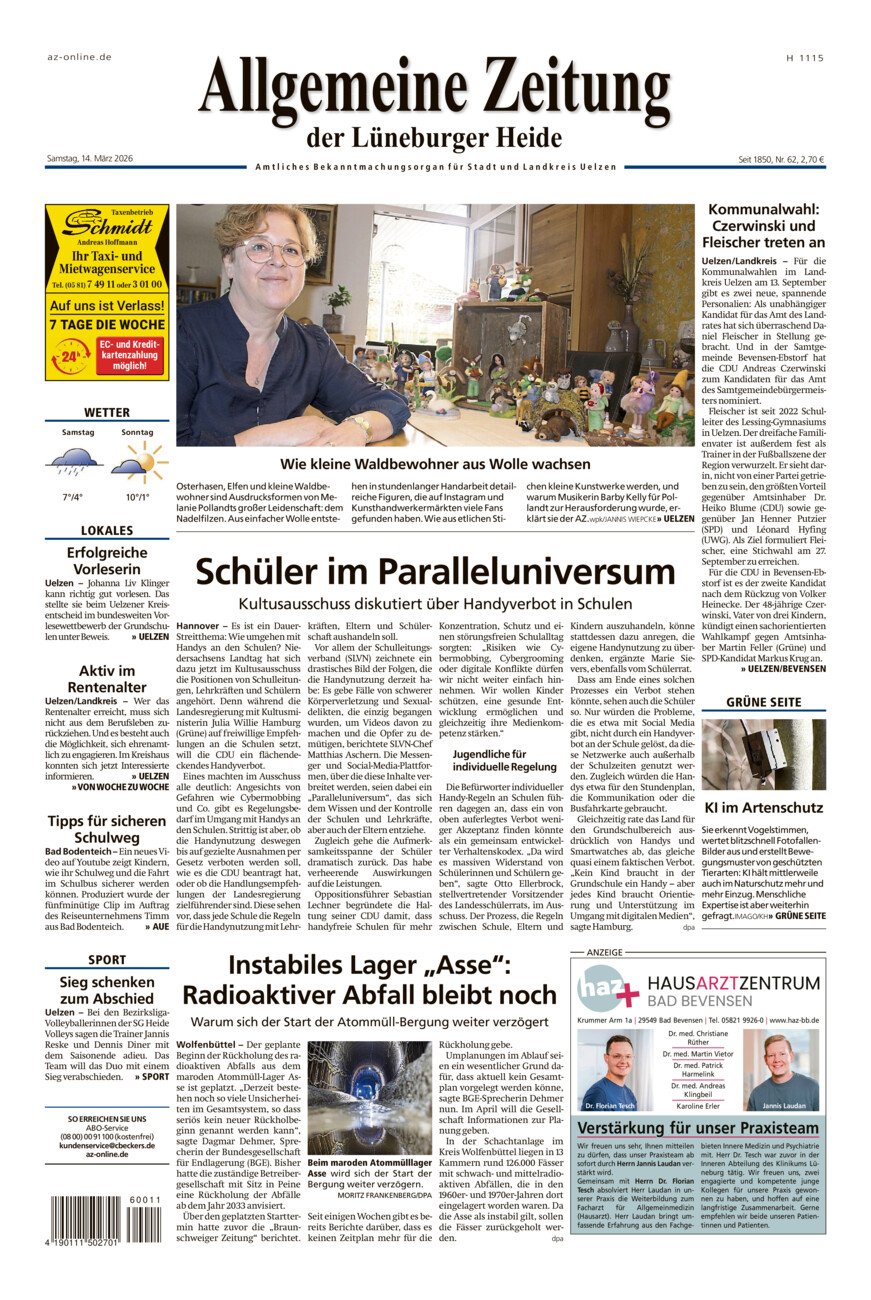 Allgemeine Zeitung vom Samstag, 14.03.2026